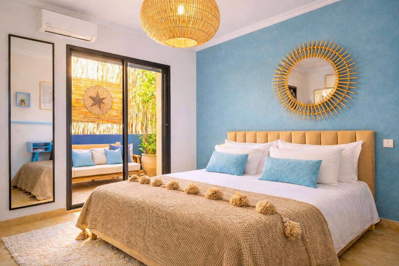 Chambre principale — Appartement Rooftop Majorelle Marrakech