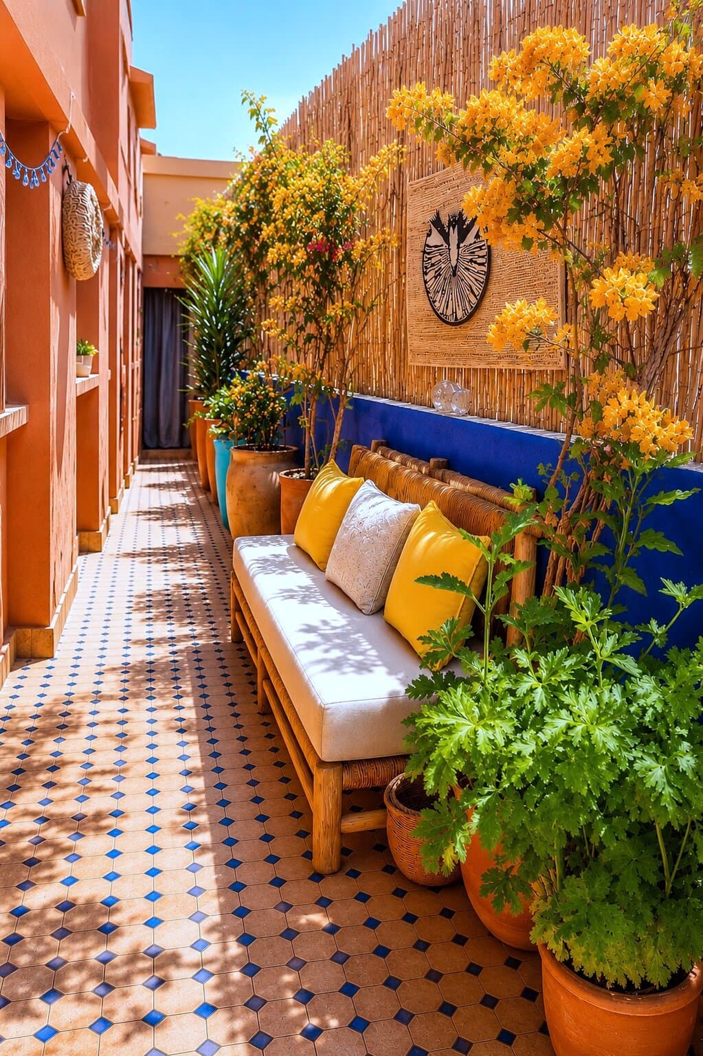 Rooftop balcony and rooms — Majorelle Rooftop Apartment Marrakech