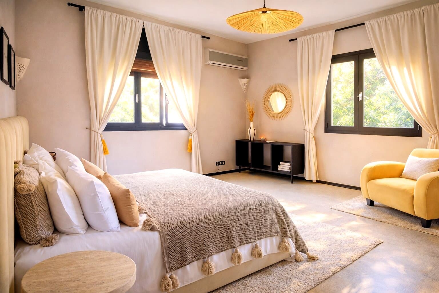 Chambre principale — Appartement Vue Jardin Majorelle Marrakech