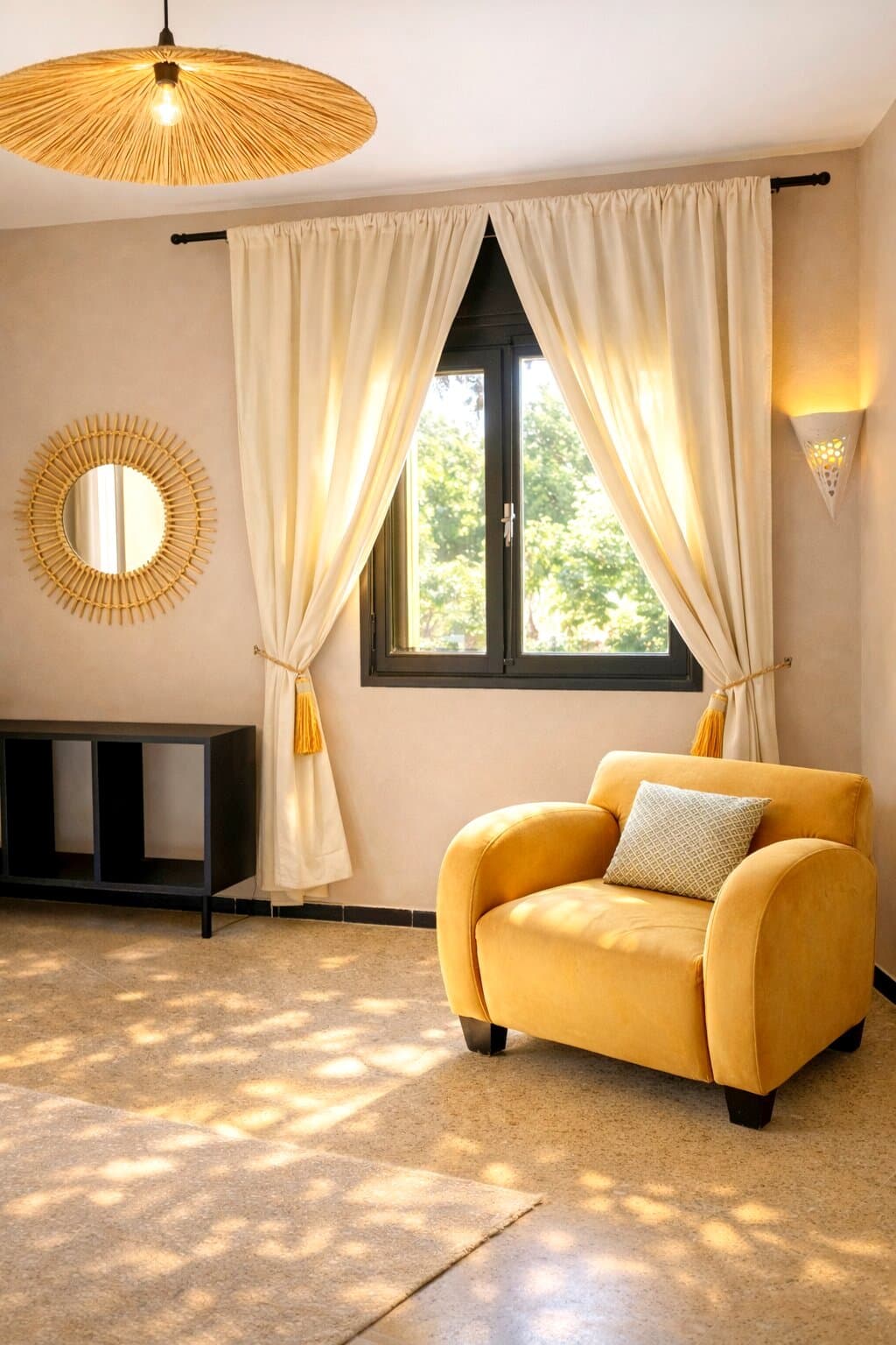 Salon de la chambre principale — Appartement Vue Jardin Marrakech